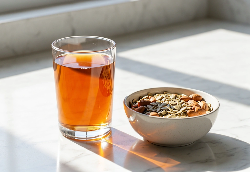 Healthy morning ritual with botanicals